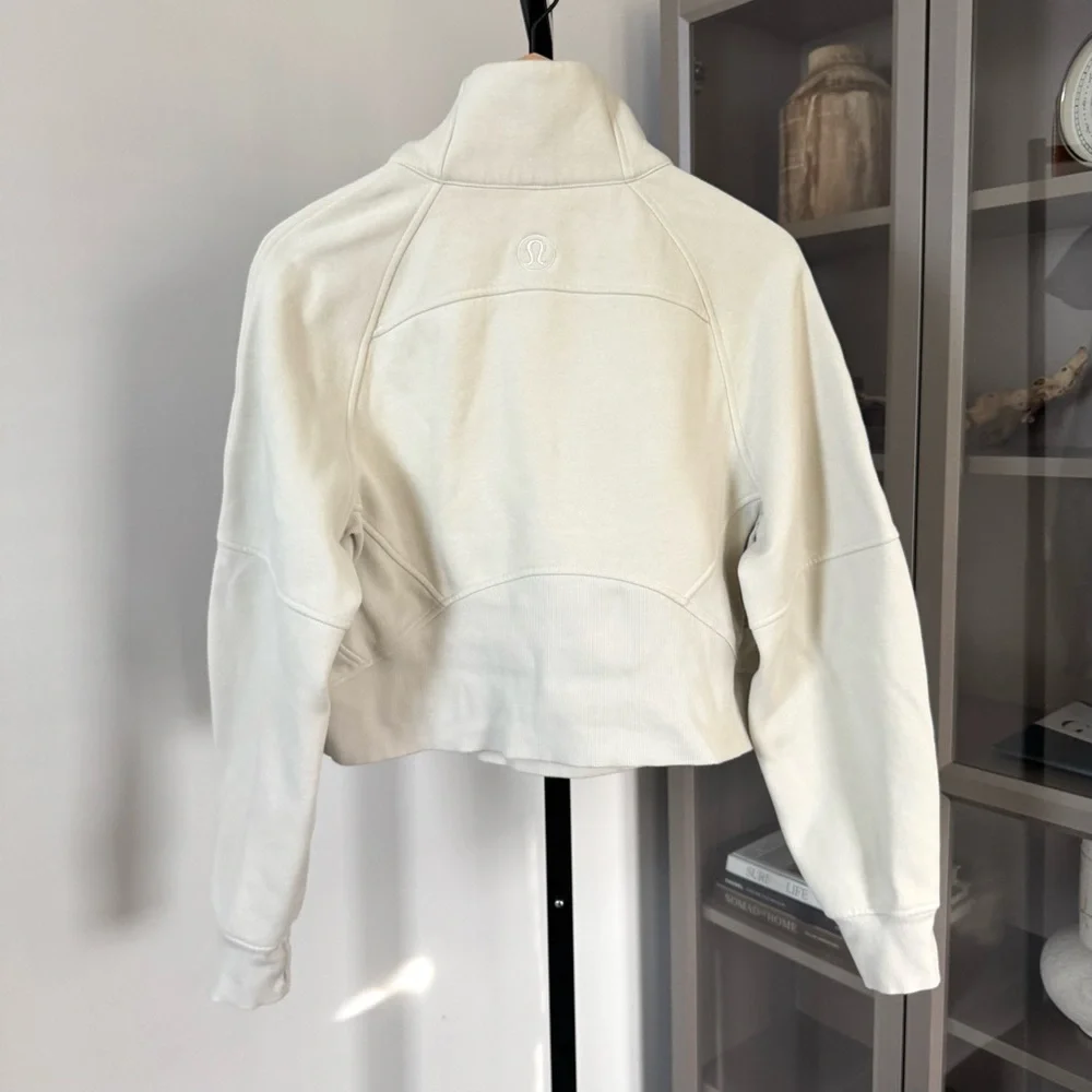 Lululemon Scuba Oversized Half Zip Funnel Neck Bone Neutral Sweatshirt XS S 1/2 - Picture 5 of 8